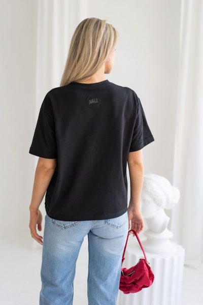 Juodi marškinėliai CORSET